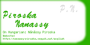 piroska nanassy business card