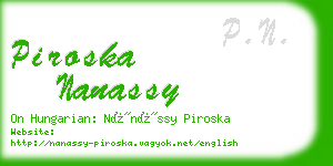 piroska nanassy business card